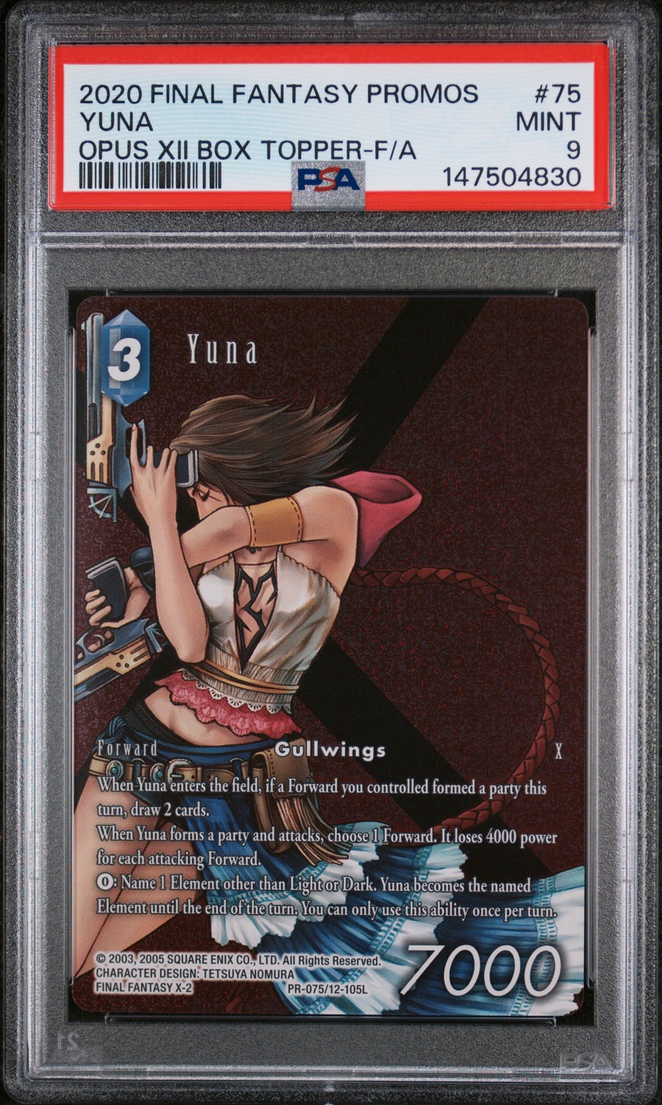 2020 Final Fantasy Promos #75 Yuna PSA9