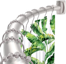 Brushed Nickel Curved Shower Curtain Rod 33-78 Inches Adjustable Splicing Design