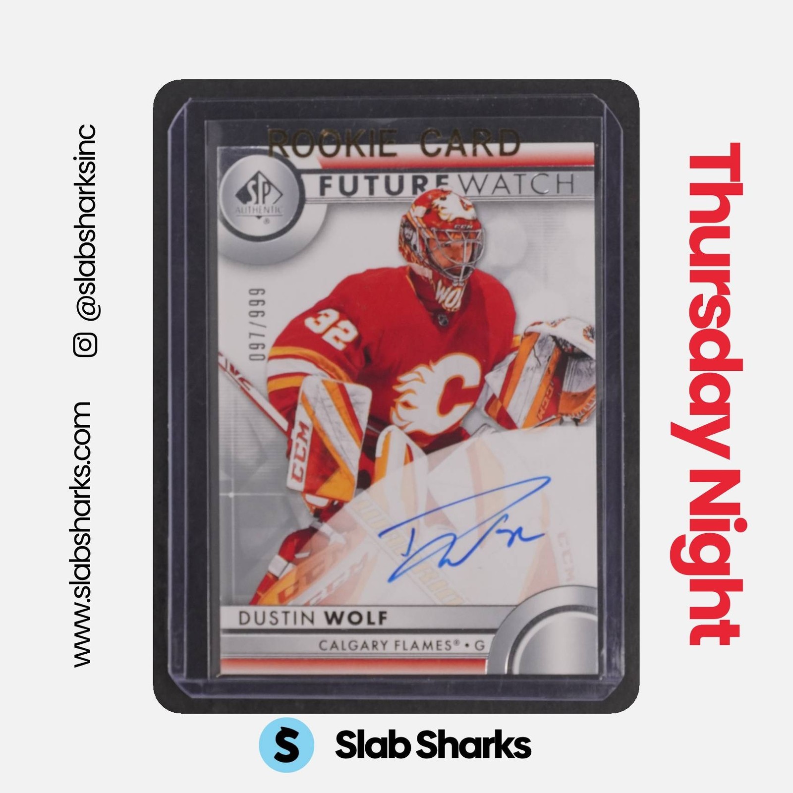 2023 SP AUTHENTIC #111 DUSTIN WOLF AUTO RC FUTURE WATCH ROOKIE /999