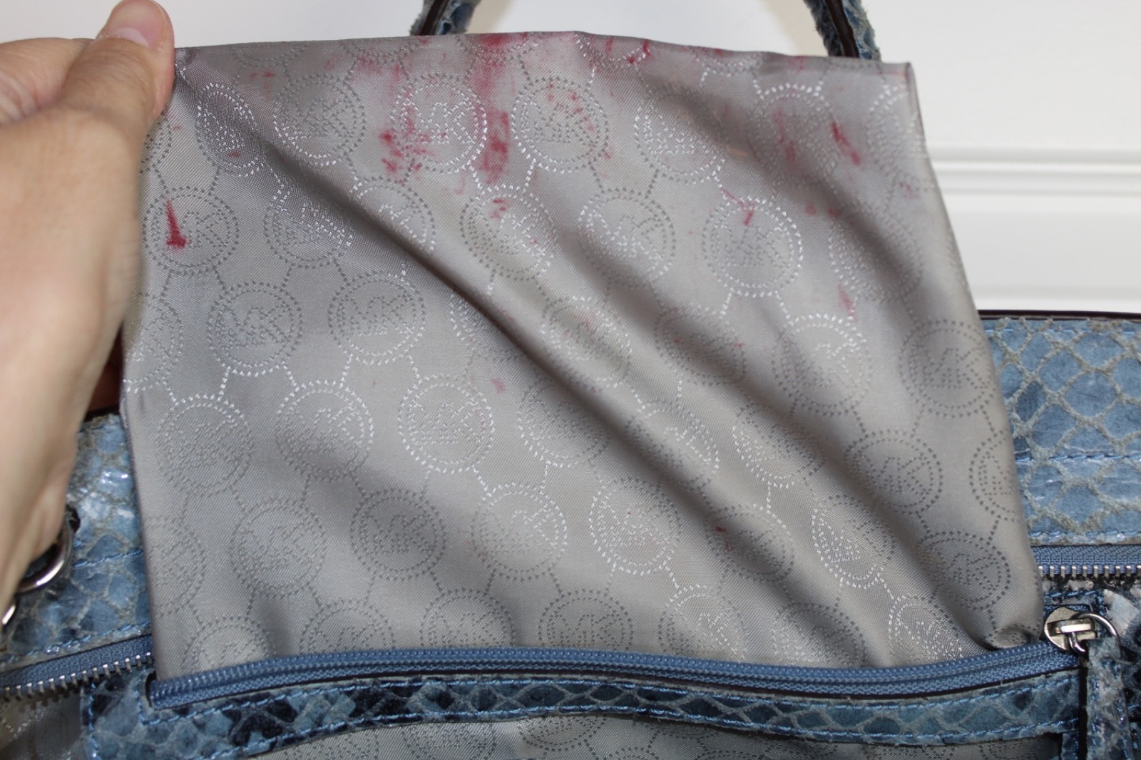 Michael Kors Blue Python Embossd Patent Leather B… - image 14