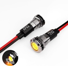2PCS 12mm 1/2 Inch Yellow LED Indicator Light