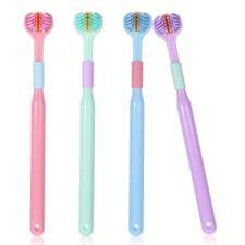 4Pcs 3 Sided Toothbrush Adult, Deeply and Thoroughly to Clean Teeth and Gums ...