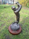 Vintage 1999 Swinging Golfer Bronze Effect Resin Oughterard Ireland Trophy