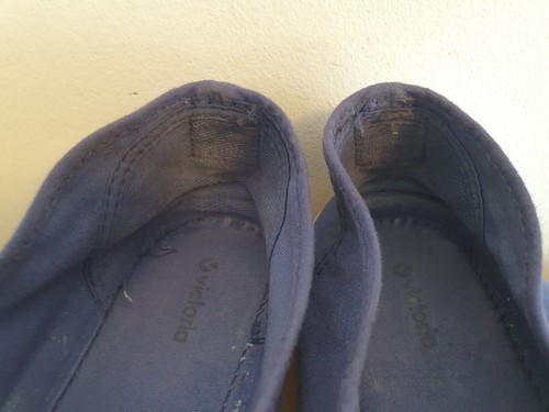 Zapatillas Victoria de lona, sin encaje, UK7, EU41, azul marino, planas, bajas - Imagen 2 de 11