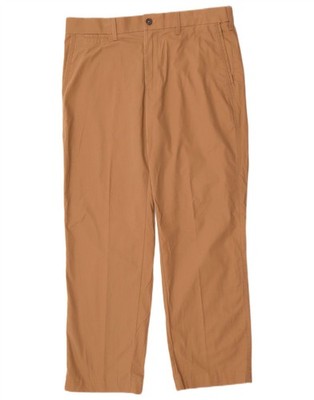 Marks & Spencer Mens Blue Harbour Straight Chino Trousers W34 L29 Brown CE02