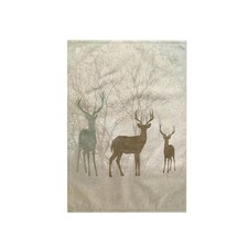 3dRose Deer Silhouettes Faded Forest Earth Tone 15x22 Towel