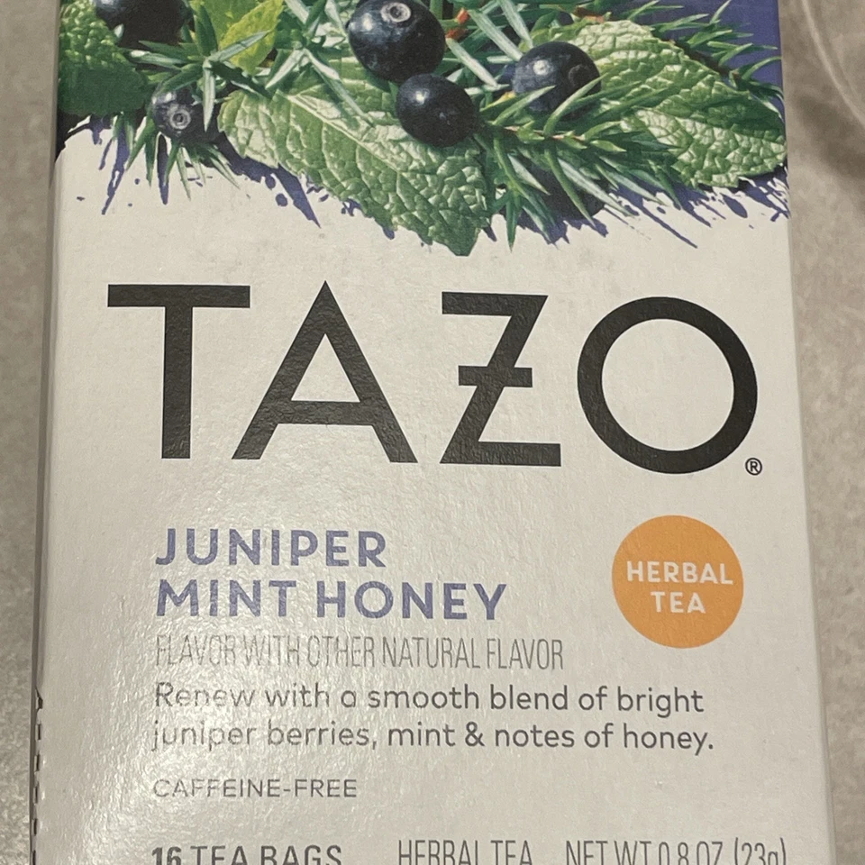 Té Tazo 2 cajas de miel de menta de enebro - 16 bolsas cada caja en total de 32 - caducidad 6/27 Foto 3 de 4