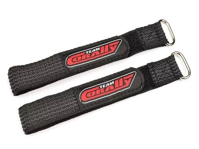 Team Corally Pro Battery Straps - 250x20mm Metal Buckle - Silicone Anti-Slip Str