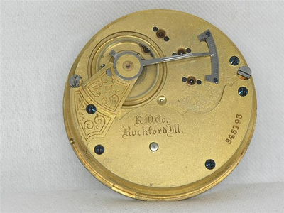 #ad ANTIQUE 18S ROCKFORD GRADE GILT 11 OR 15 JEWEL POCKETWATCH MOV#x27;T amp; DIAL RUNNING $79.95