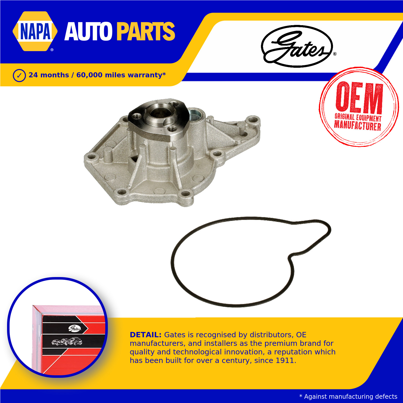 Water Pump fits AUDI Q5 8RB 3.2 3.0D 08 to 17 CCWA Coolant Gates 06E121005G New