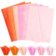 Tissue Paper 120 Sheets Fall Pink Orange Autumn Color Gift Wrapping Decor