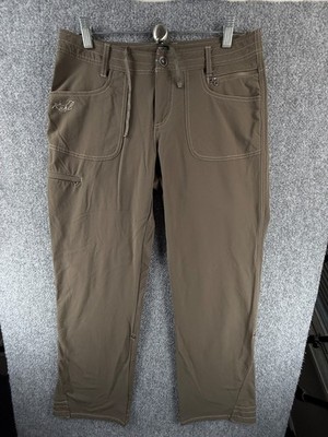 KUHL Pants Women Hiking Outdoors Brown Roll Up Nylon Stretch Boot 8 ACTL 32X31