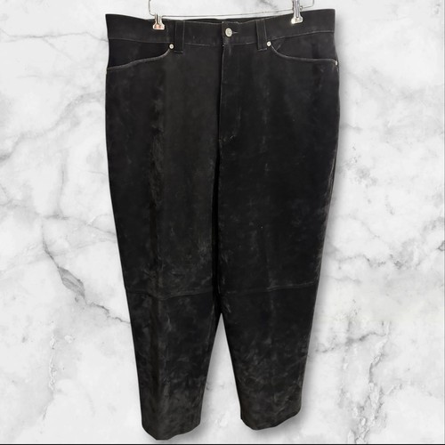 Pelle Pelle Men’s City Slickers Black Velvet Feel Pants Sz40 42x33 - Picture 1 of 5