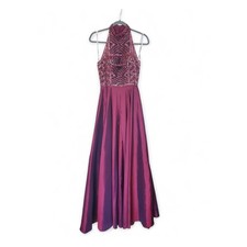 Sherri Hill Ruby Iridescent Beaded Taffeta A-Line Prom Formal Dress, Size 2