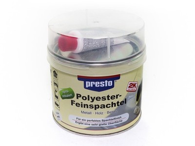 presto 2K Polyester-Feinspachtel & Härter weiß 1000 g Metall Holz Beton
