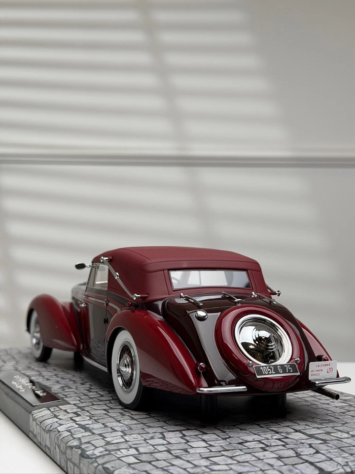 1939 DELAGE D8-120 CABRIOLET (BORDEAUX Red) [MINICHAMPS] 1/18 scale - Image 3 of 4