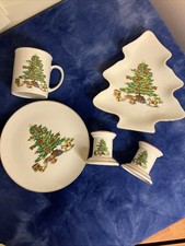 Lot of Shibata Porcelain Christmas Tree Plate wear