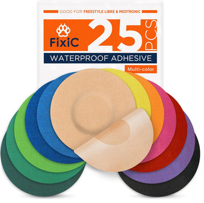Fixic Freestyle Adhesive Patch 25 PCS   Good for Libre 1, 2, 3 & Plus   Enlite  