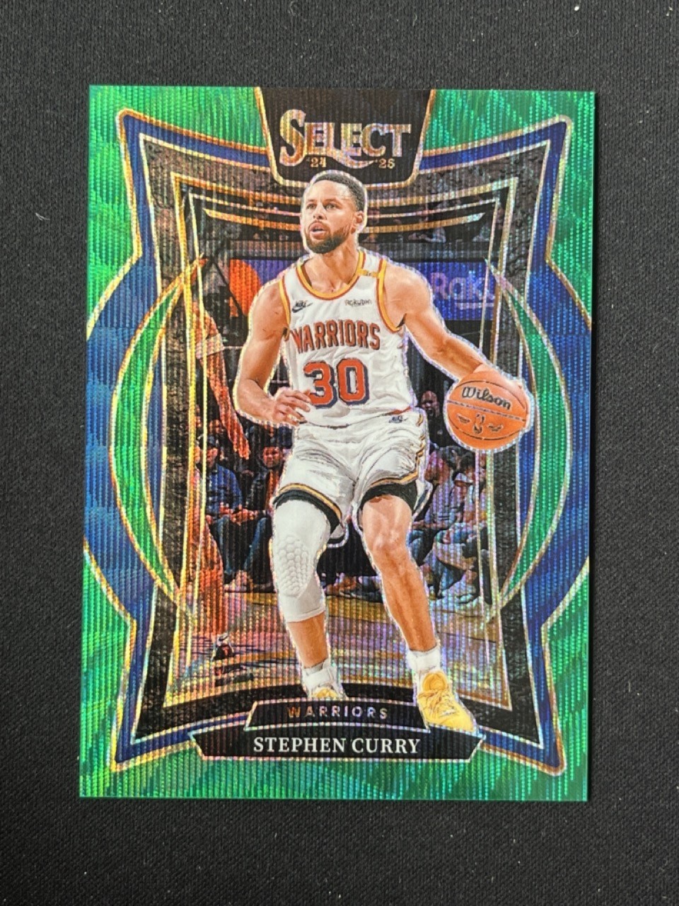 Stephen Curry 2024-25 Panini Select Concourse Green Wave Prizm 14/50 #7