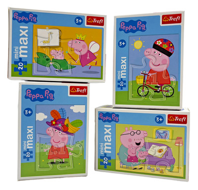 Peppa Pig Puzzle Set 4 Stück Peppa Wutz Trefl Spielset Schorsch Familie Wutz  