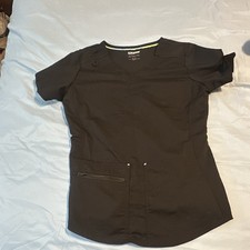 Scrubstar Ultimate Women s XS Black Scrub Top Solid Polyester Blend RN 93643