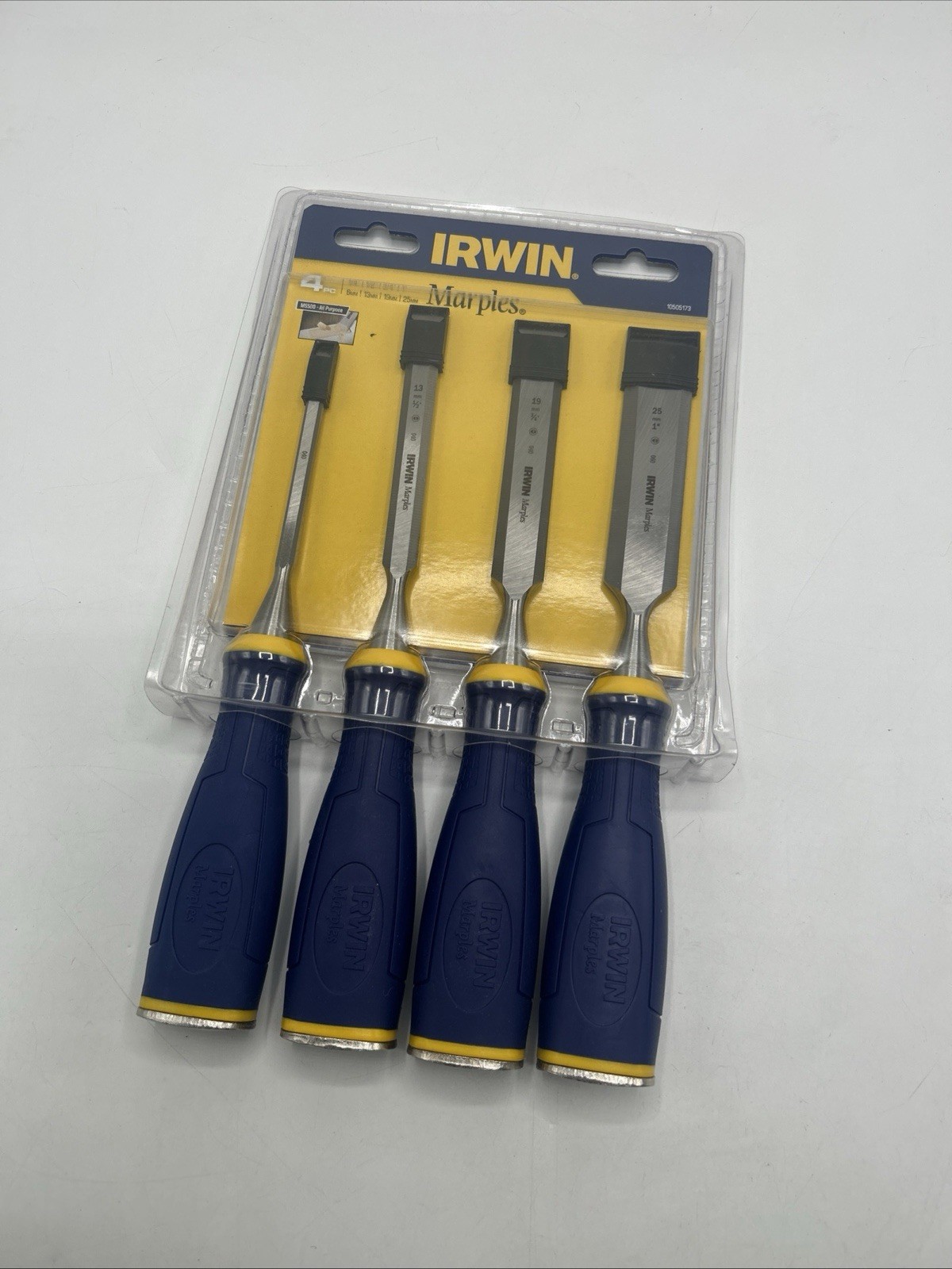 IRWIN MARPLES BEVEL EDGE ALL PURPOSE CHISEL SET WITH STRIKING CAP 10505173 BNIP