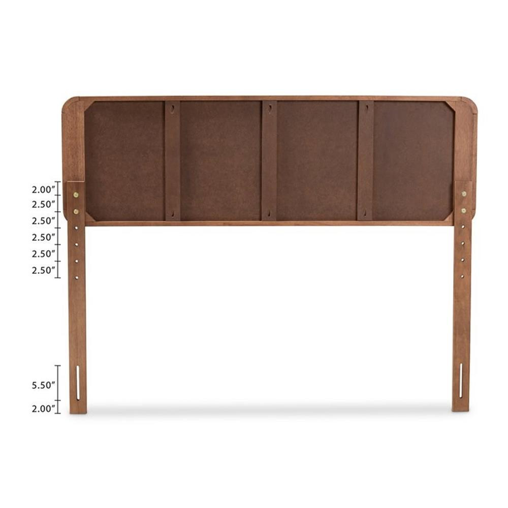 Baxton Studio Artemis Mid-Century Wood King Platform Bed in Walnut Brown