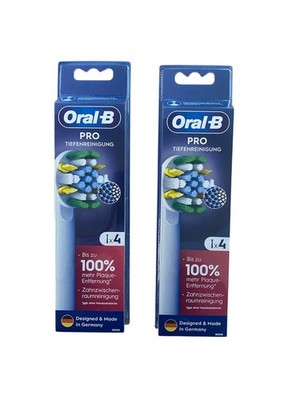 2x Oral-B Pro Tiefenreinigung 4 Aufsteckbürsten ( Doppelpack) Neu
