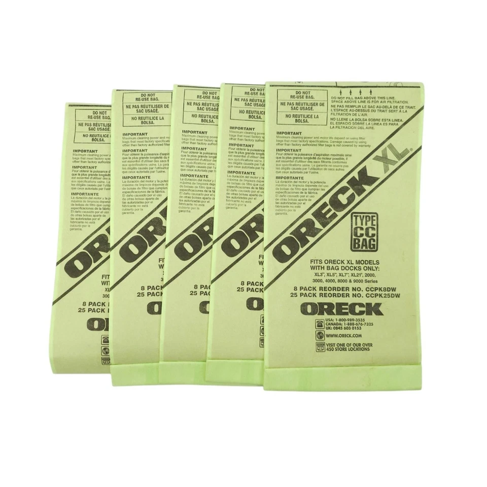 Oreck XL Type CC 5 Vacuum Bags XL3 XL5 Xl7 XL21 2000 3000 4000 NEW Open Package - Image 4 of 4