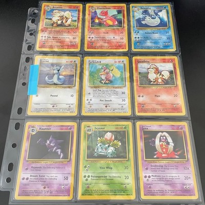Vintage  Komplettes Pokémon Base Set Common Uncommon Karten 1999 Pokémon Base Set