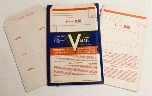 Unused WWII WW2 US V-Mail V Mail Pack of 12 Mailers Military Stationary Letters