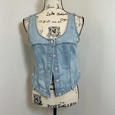 Madewell Denim Vest Womens Size 4 Button Front Sleeveless Light Wash