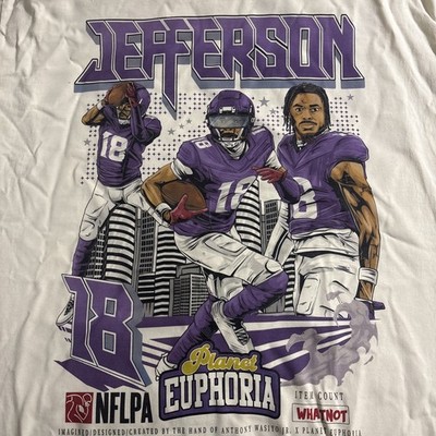 Planet Euphoria Justin Jefferson Adult XL Vickings T Shirt MLB
