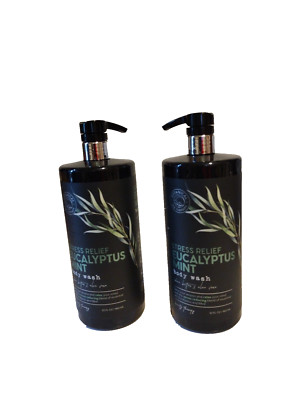 Stress Relief Eucalyptus Mint Body Wash Botanical Spa Therapy 32 fl oz/960 ML