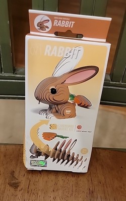 Rabbit 3D Figurine Kit - 2.8in. L x 1.34in. W x 2.56in. H (sl105652)