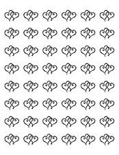 48 LINKED HEARTS ENVELOPE SEALS LABELS STICKERS 1.2" ROUND