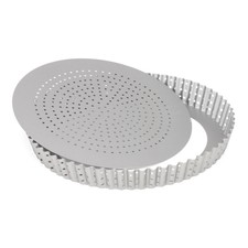 Patisse Silver Top Stampo per Quiche - Stampo per Torta con Fondo Sciolto Forato Antiaderente 24 cm