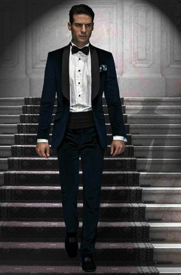 blue velvet tuxedo dress