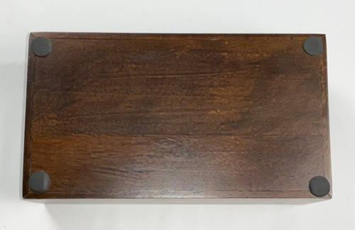 Set 2 Schmuckkästchen WEST ELM Mid Century Nussbaum Holz orange eckig & rechteckig - Bild 10 von 20