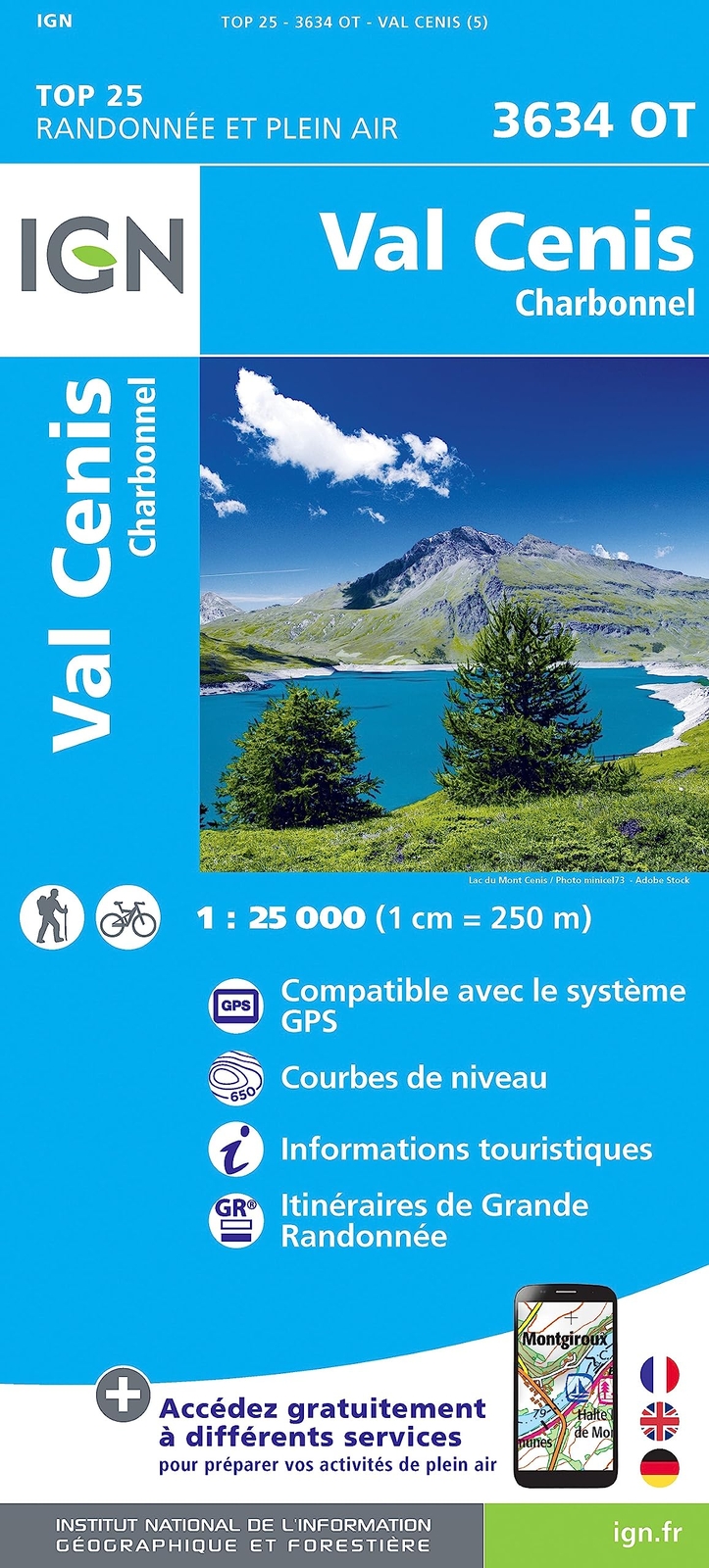 Institut Géographique National Val Cenis / Charbonnel (Map) TOP 25