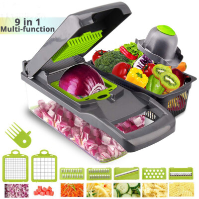 Multifunctional 9 in 1 Vegetable Fruit Cutter Tools Potato Slicer Carrot Grater