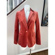 Frame Classic Velvet One Button Blazer Jacket In Spice - Size 2