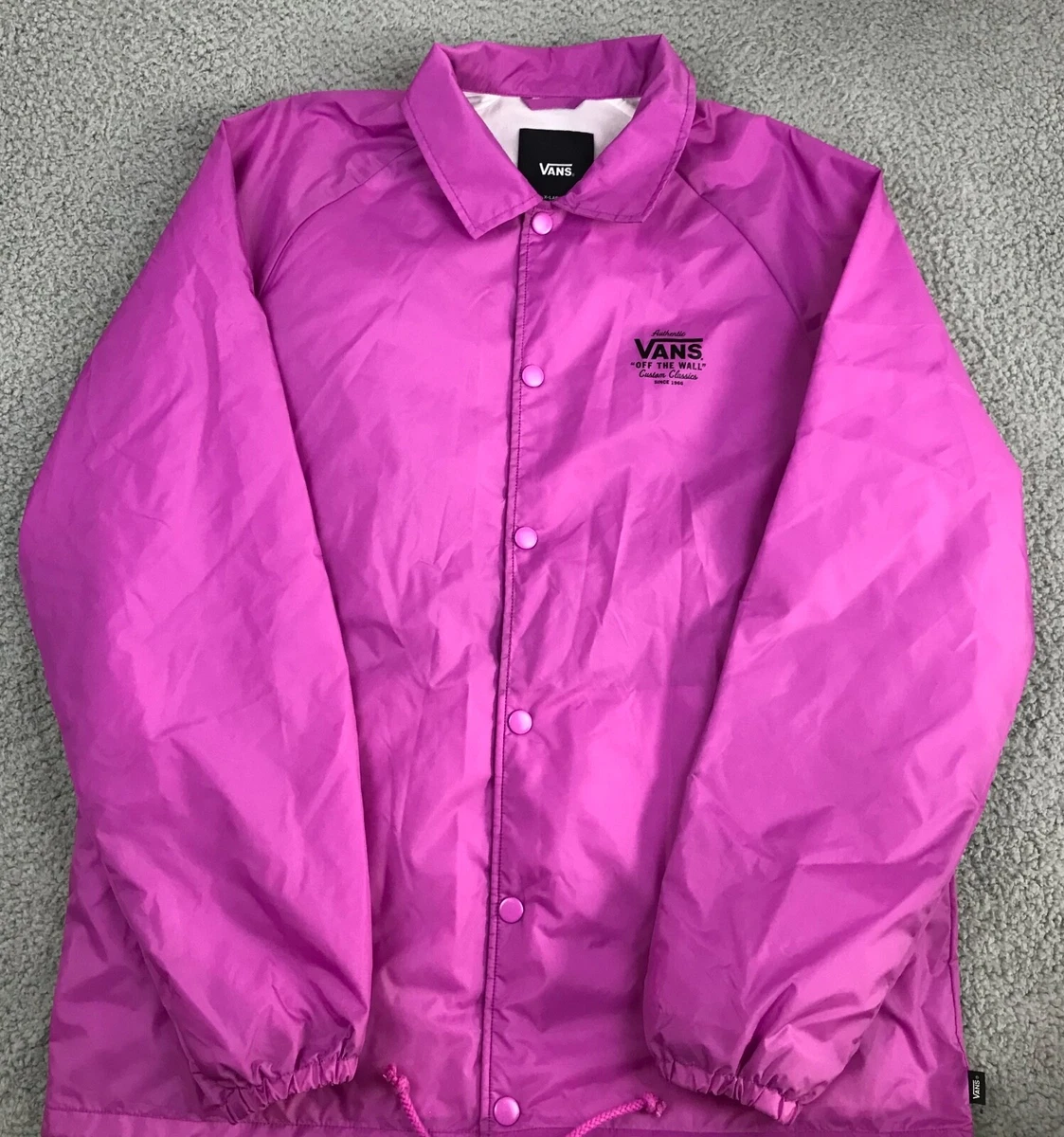 Vans Jacket Women s XL Purple Long Sleeve Snap Closure Collard