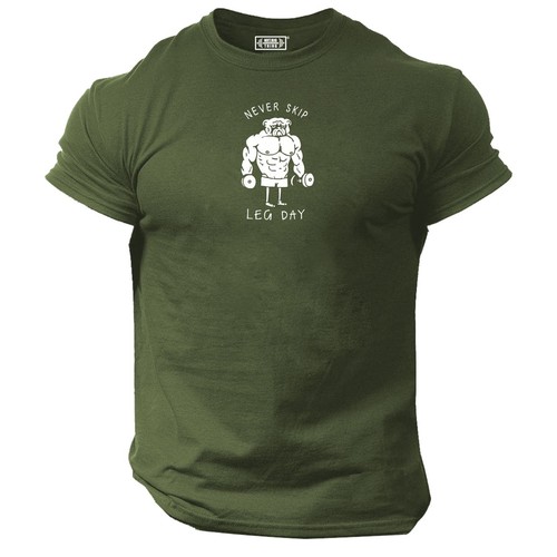 Never Skip Leg Day T Shirt Gym Clothing Bodybuilding Training Workout Boxing Top - Picture 11 of 18