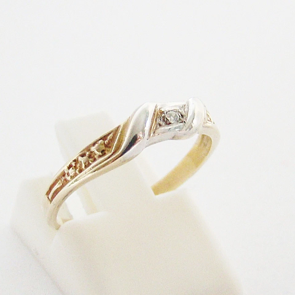 Ring Gold 333er Diamant Goldringe 8 kt bicolor Goldschmuck Edelsteine - Bild 2 von 3