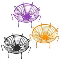Haunted House 30Cm Halloween Spinnennetz-Korb-Set 3-Teilig Schwarz/Lila/Orange