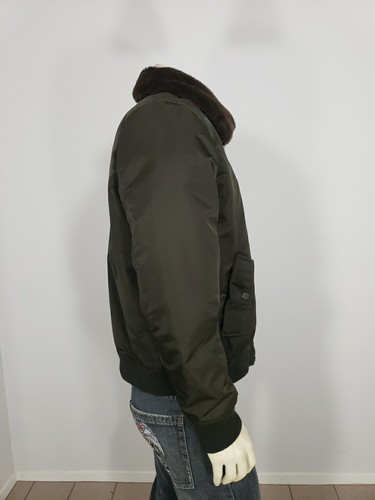 TOMMY HILFIGER REMOVABLE FAUX FUR COLLAR MILITARY BOMBER JACKET MEN'S L - Picture 3 of 20