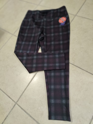 Per Se Tummy Control Leggings Size XL Red Wine/Grey/BLACKPlaid Stretch Pants NWT - Bild 3 von 6