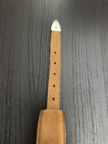 Cintura uomo Orvis Western 44 pelle marrone doppio gancio fibbia argento USA #5591 - Foto 11 di 15