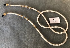White Pearl  Swarovski Crystal Eyeglass Sunglass Bead Leash Lanyard Holder 29  